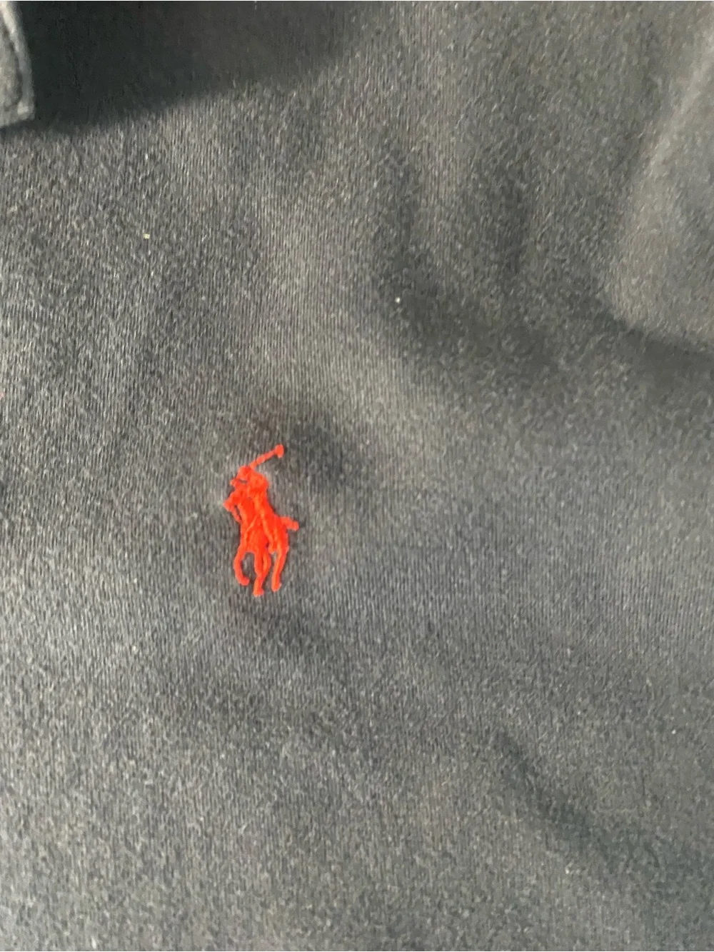 Ralph Lauren Men's Black Polo with Red Pony Logo